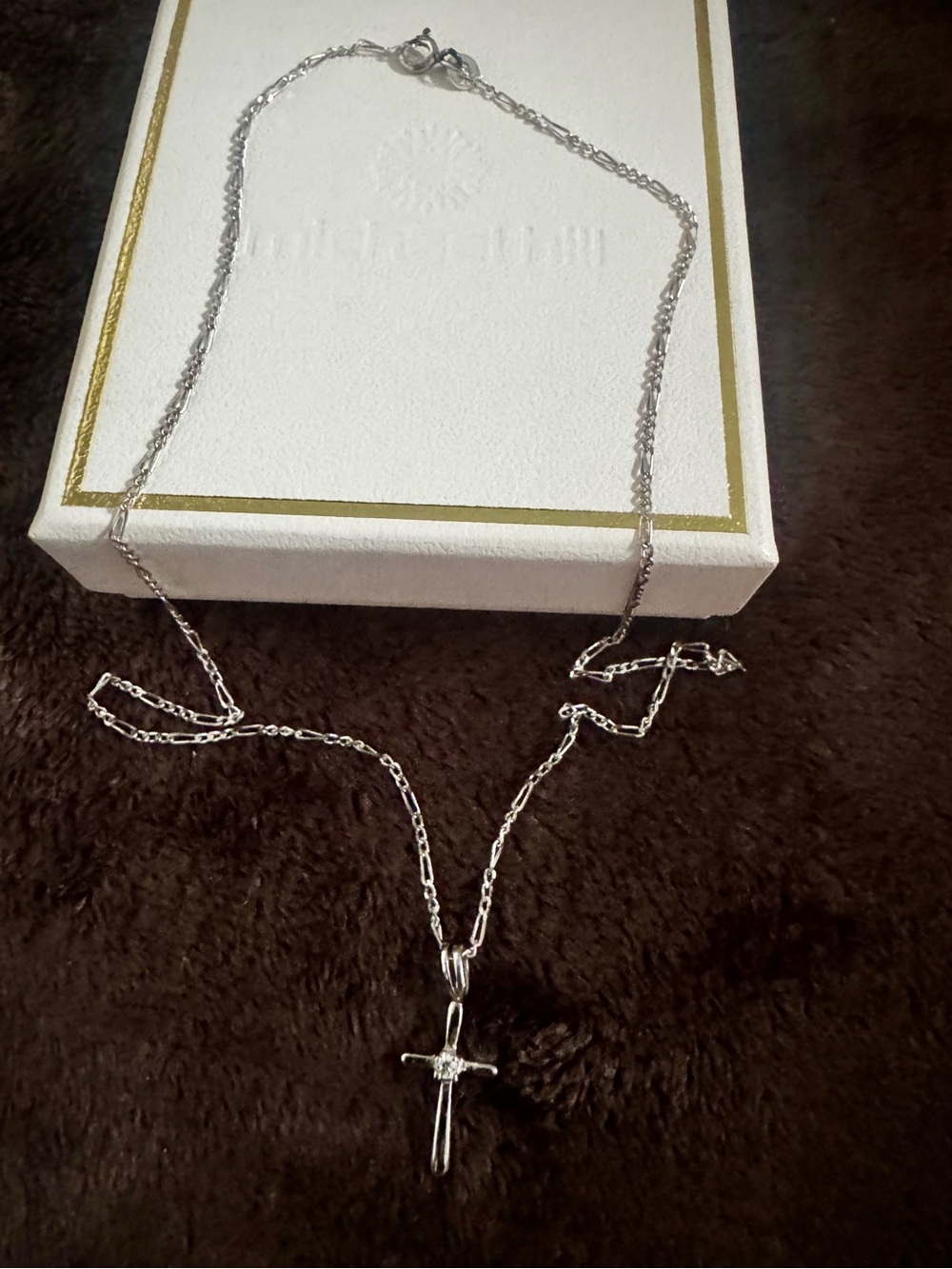 Sterling Silver Dainty Cross Pendant Necklace - Silver